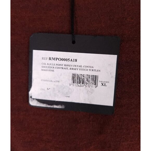 Lanvin Wool Turtleneck Knit Sweater Size XL Slim Mens Burgundy - Picture 9 of 16